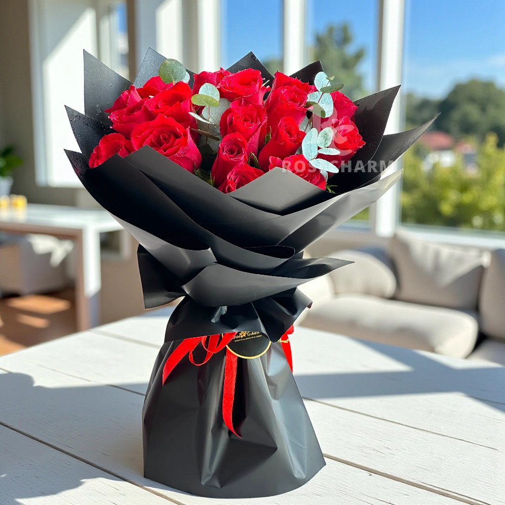 25 red rose bouquet with nice wrapping