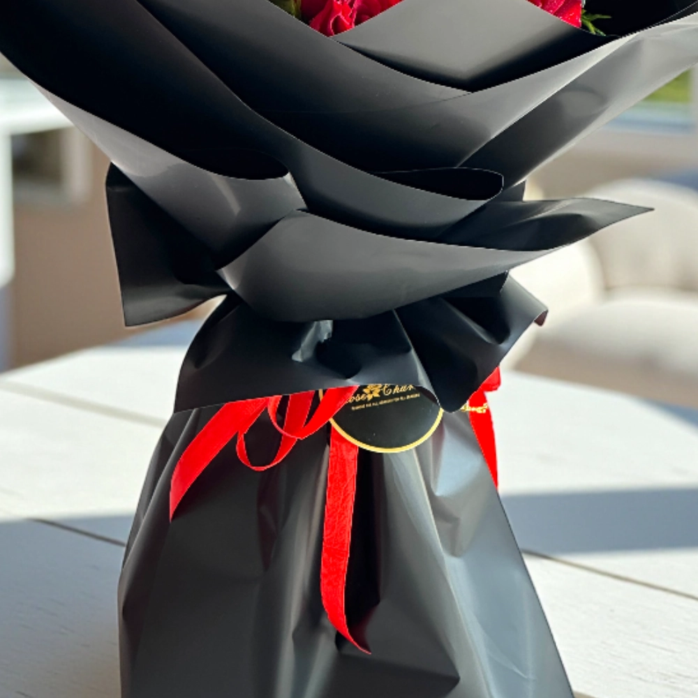 25 red rose bouquet with nice wrapping