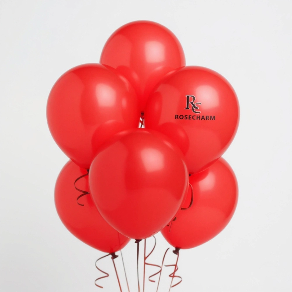 6 Red Latex Balloons