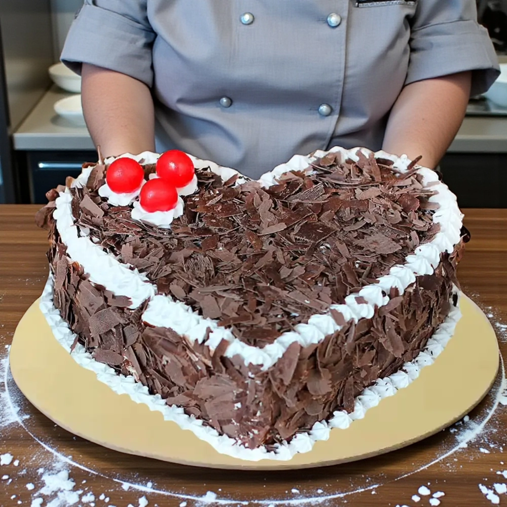 Black Forest Heart Cake 1Kg