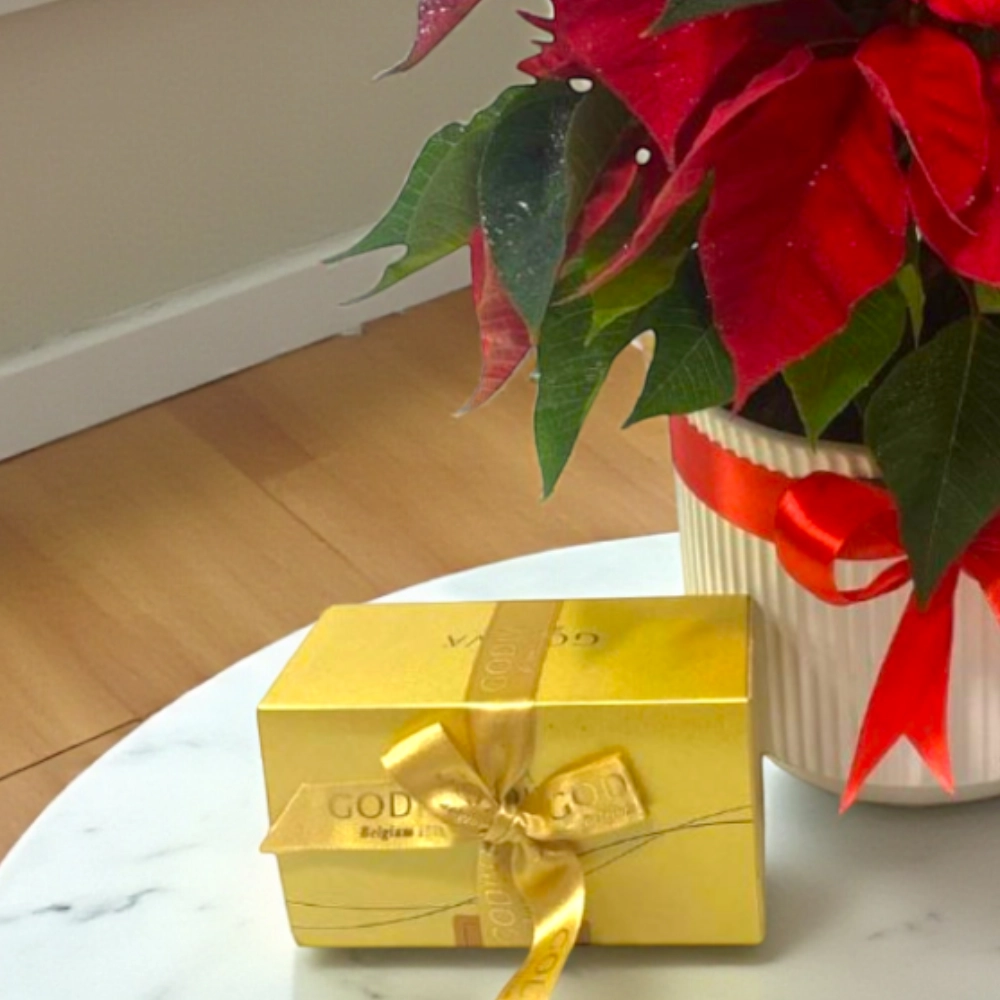 Christmas Red Poinsettia With Godiva
