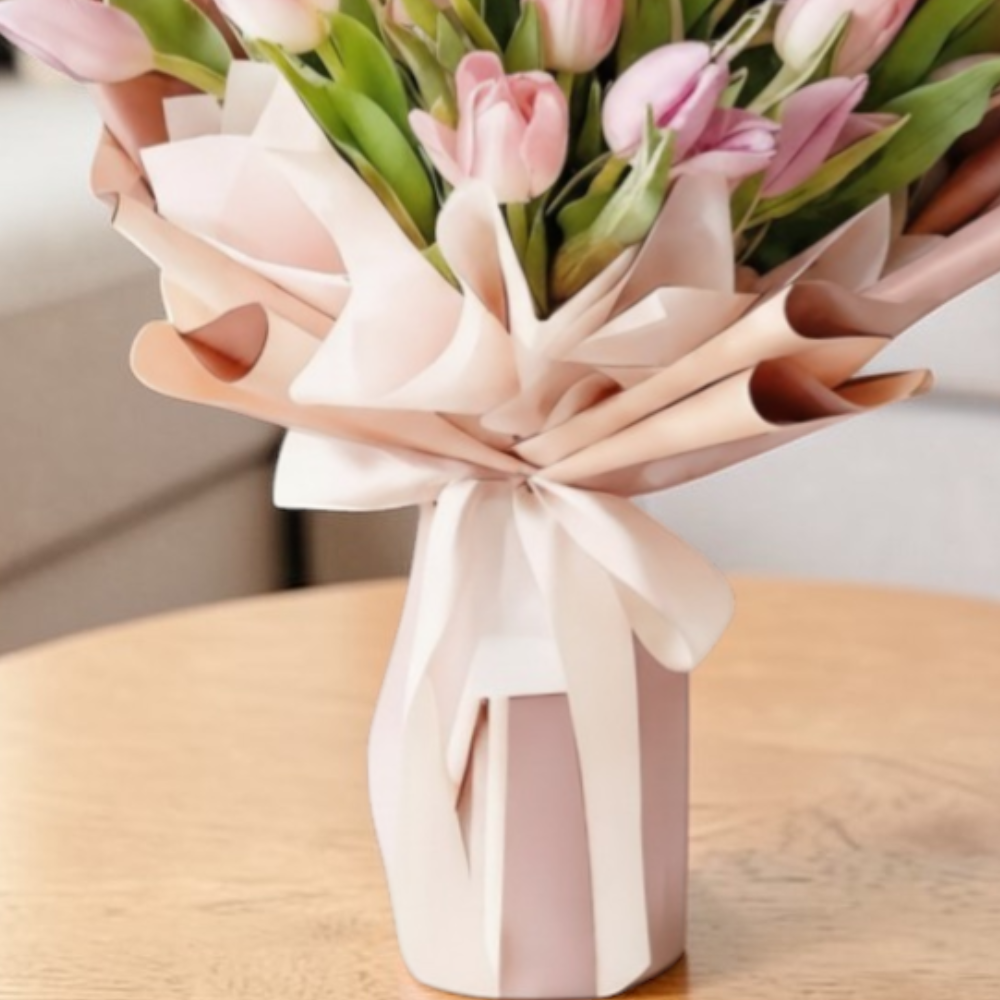 20 pink tulips bouquet