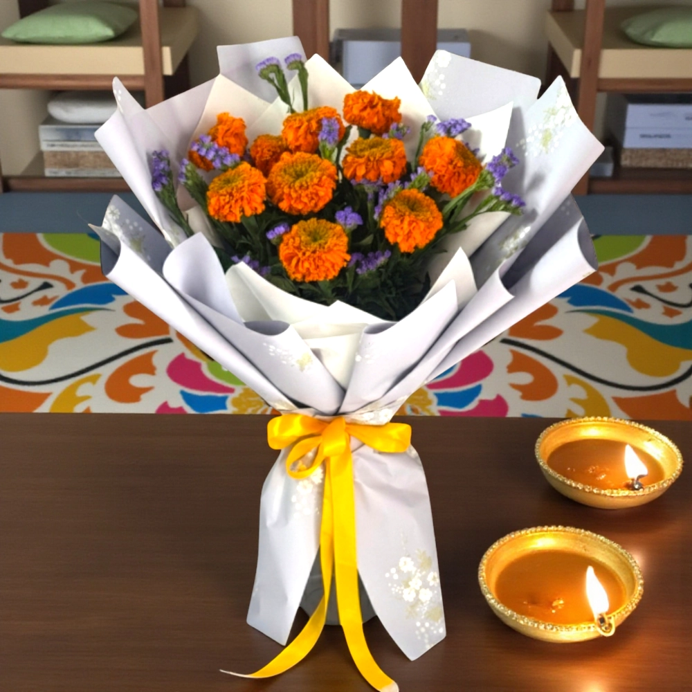 Diwali Marigold Glow Bouquet