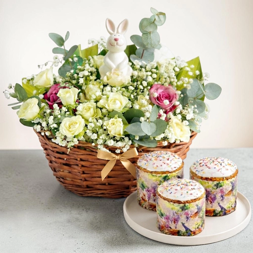 Easter Blossom Basket Kulich Delight