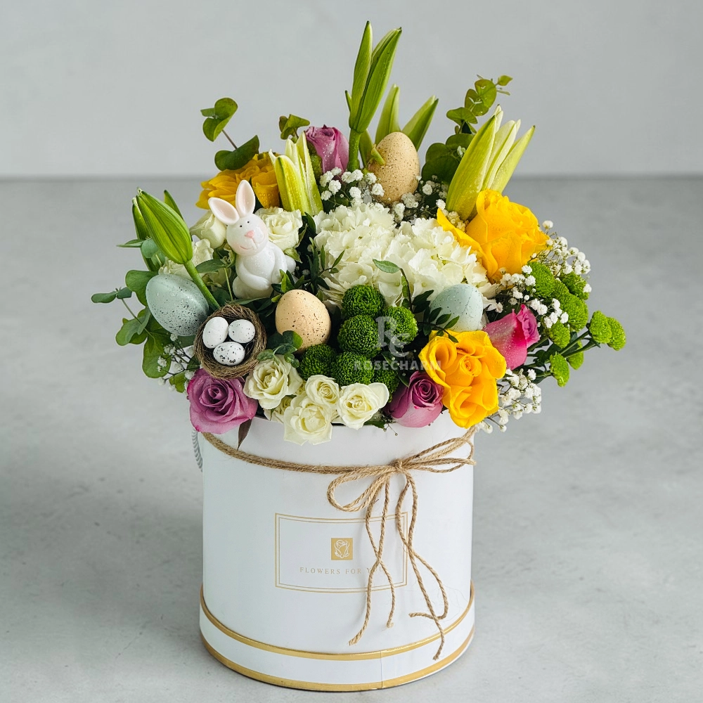 Easter Bunny Bloom Box | Buy Online Dubai - AED 269.00 | Rose Charm