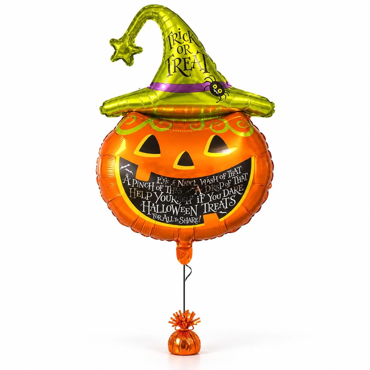 Halloween Pumpkin Balloon in bright orange pumpkin shape, a festive party decoration for spooky Halloween celebrations
