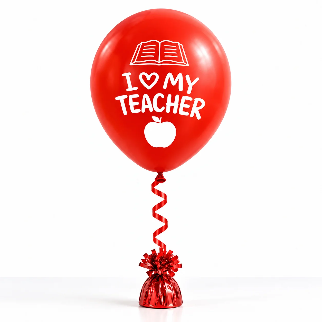 I Love My Teacher red balloon for Teachers Day appreciation and celebration gift