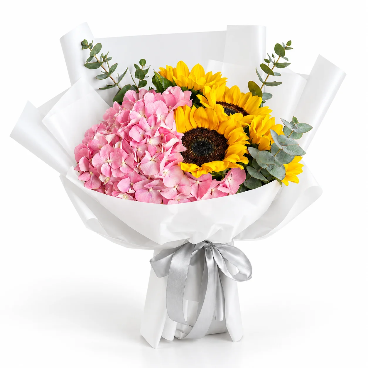 Pink-Hydrangea-&-4-Sunflower-Bouquet-2