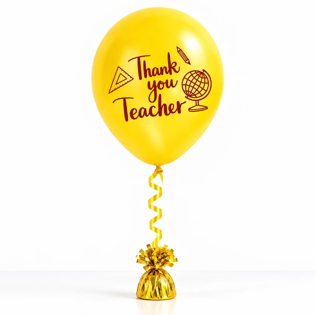 Thank You Teacher yellow balloon for Teachers Day appreciation and celebration gift