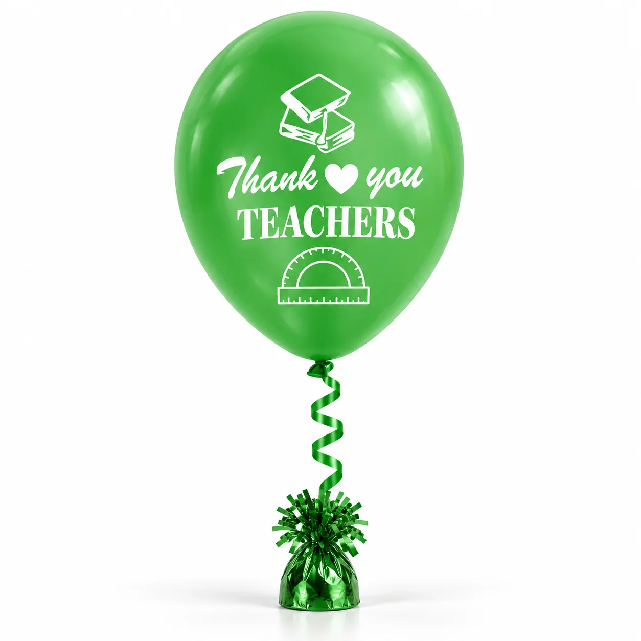 Green Teachers Day balloon for teacher appreciation and special celebration gift