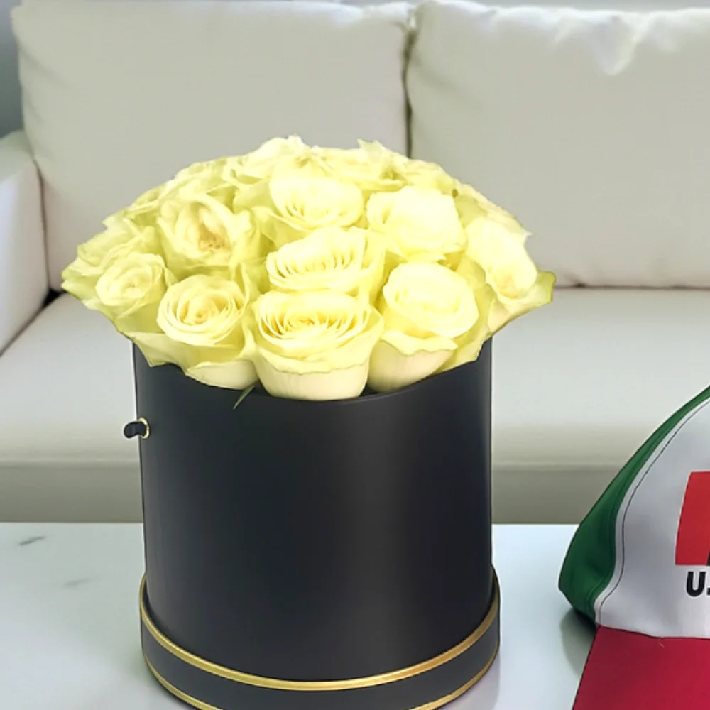 UAE National Day White Roses In Box