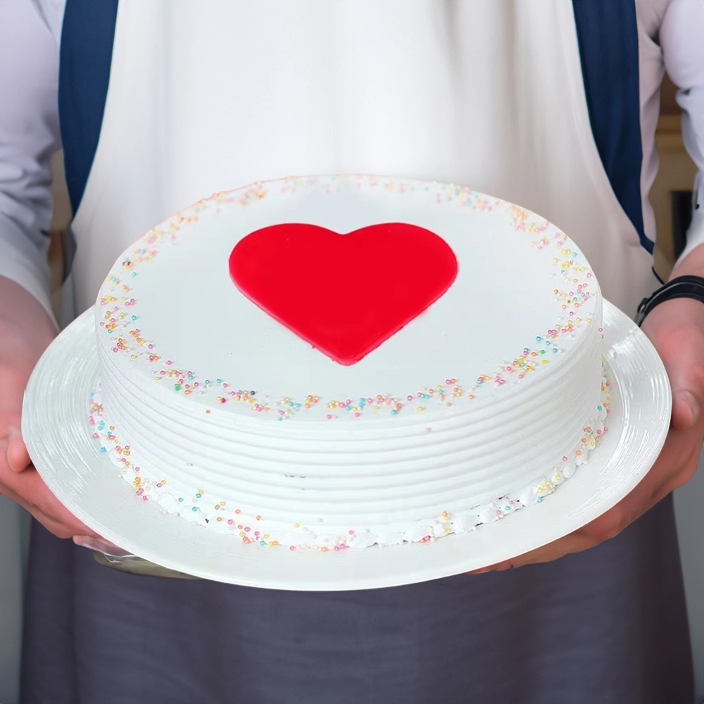 Vanilla Cake with Red Heart 1Kg
