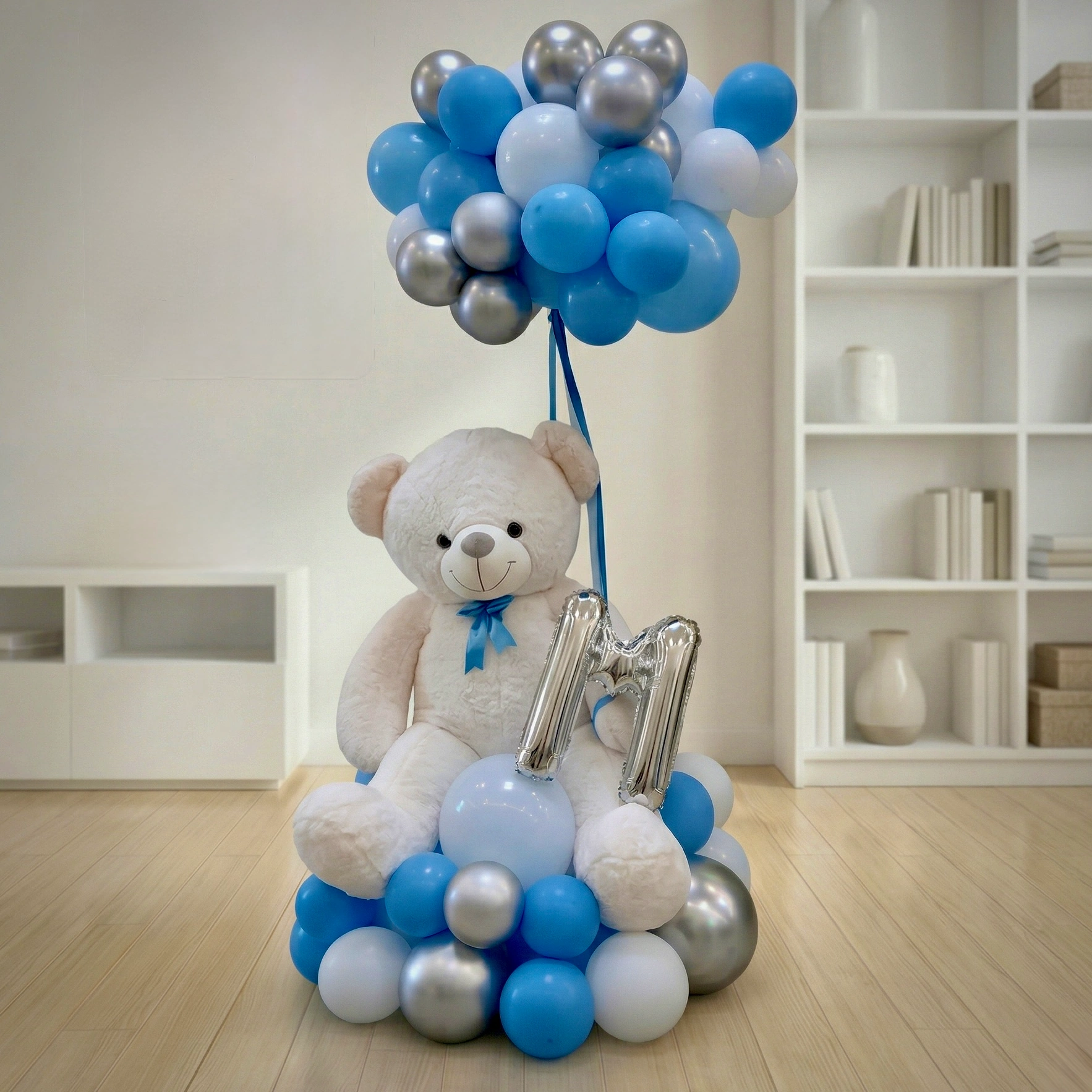 baby-boy-balloon-arrangement-with-90cm-teddy-&-initial-balloon-2