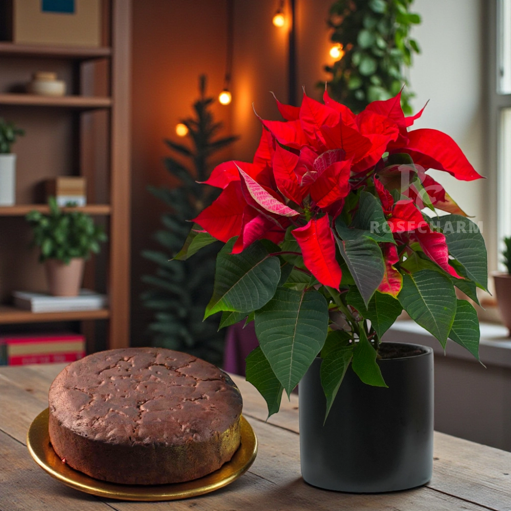 Christmas Plum Cake and Plant
