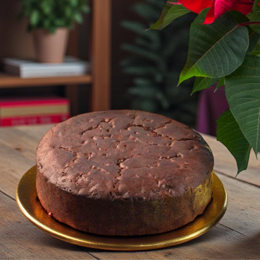 Christmas Plum Cake and Plant