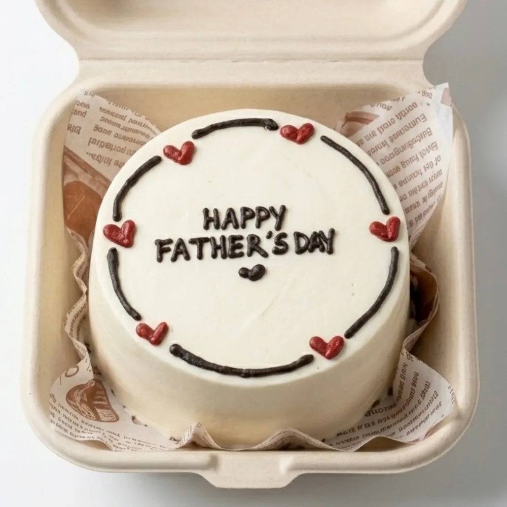 Delicious 200g Happy Father's Day bento cake beautifully decorated for celebrating dad with a sweet and thoughtful treat