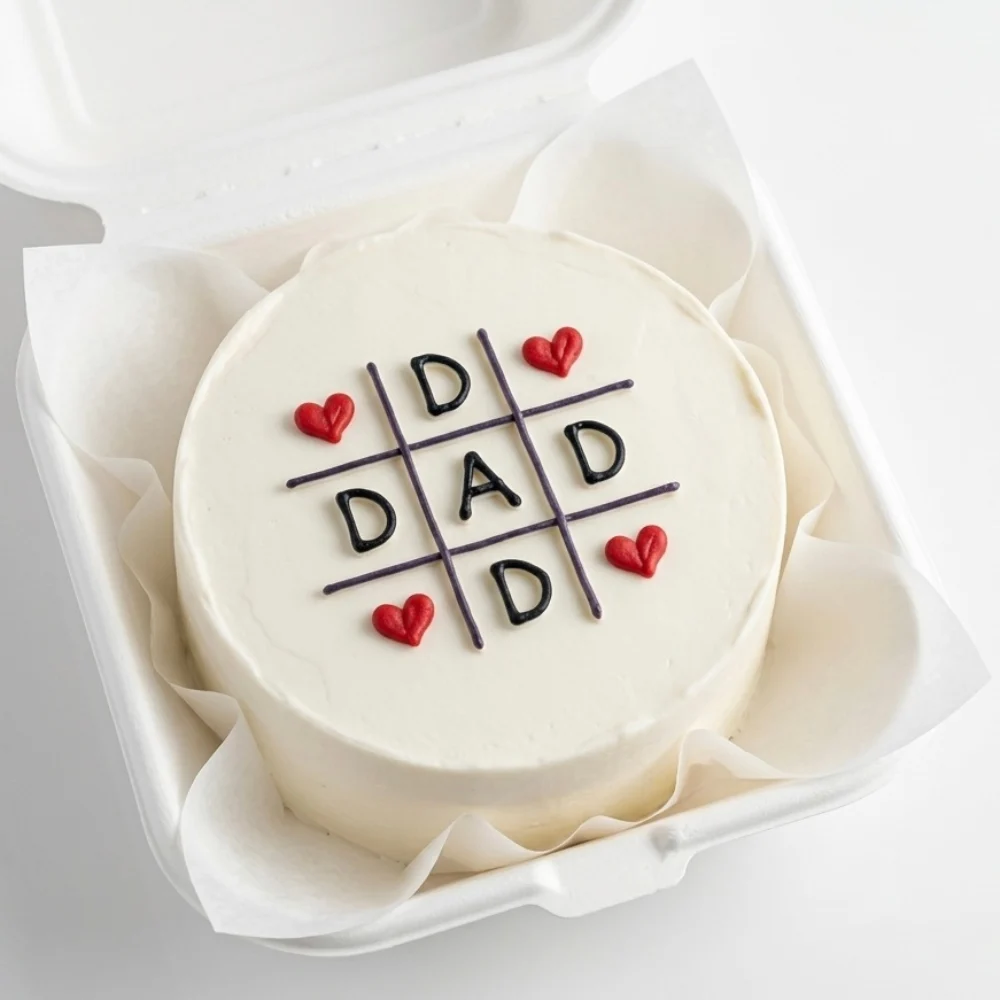 Love Dad Father's Day bento cake beautifully decorated for celebrating and honoring Dad with a sweet surprise
