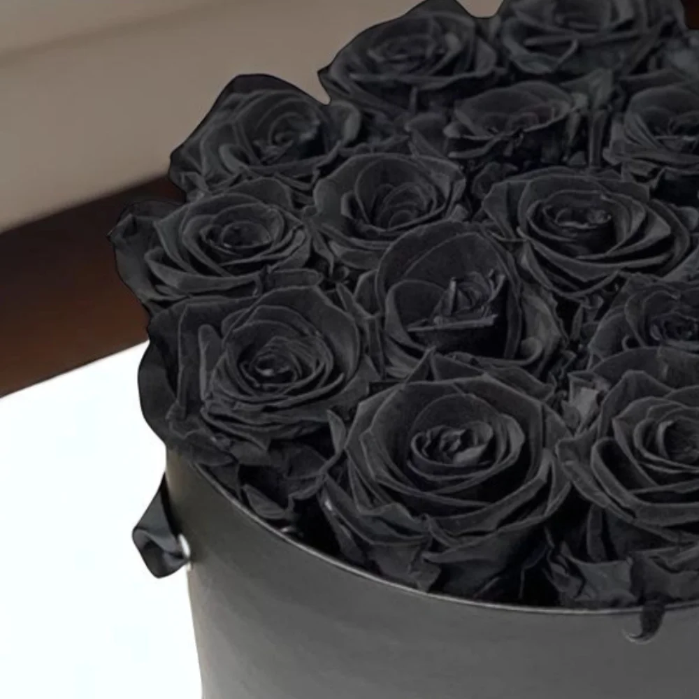 21 Black Rose Box Arrangement