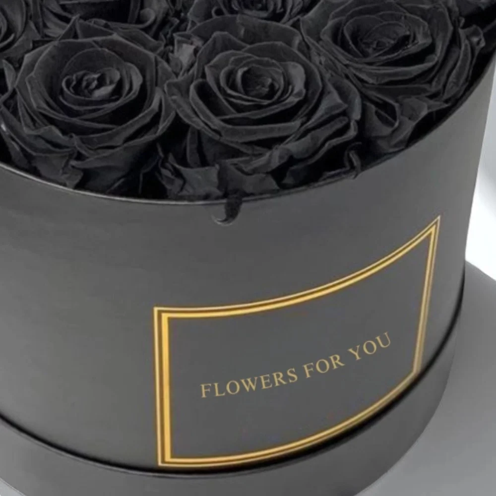 21 Black Rose Box Arrangement