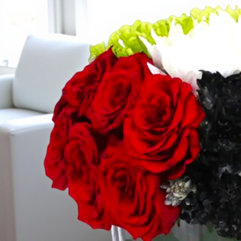 UAE Flag Vase Flowers Arrangement